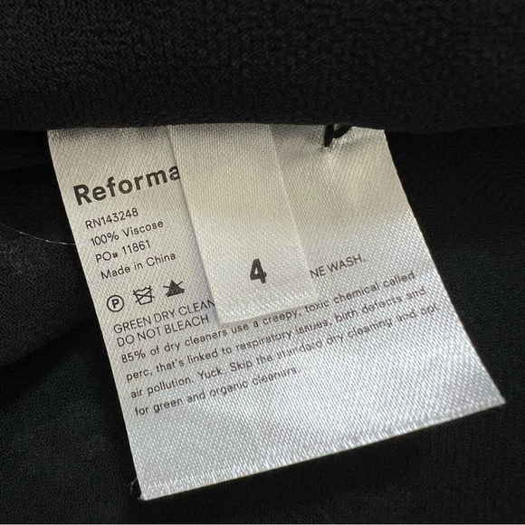 Reformation Vionette Dress Women’s 4 Midi Floral Slit Front Short Puff Sleeve Y - Picture 8 of 9